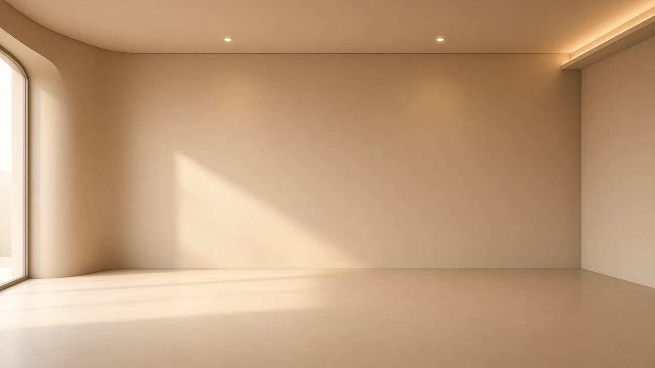 Sfondo Showroom caldo: Beige e luce morbida